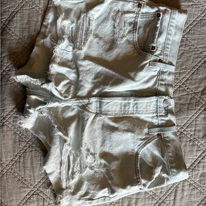 Levi's Light Blue Distressed Jean Shorts